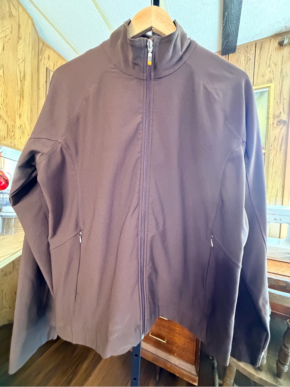 Lucy Women's Dark Brown Full-Zip Funnel Neck Jacket